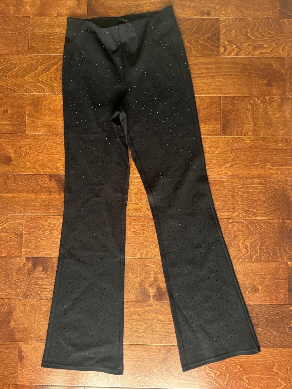 Zara Black Embellished Flare Pants - Women's Wide Leg
